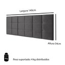 Ver imagem 3 de Cabeceira Cama Box Casal 1,40 Suspensa Bia Suede - Cinza - RPM Móveis
