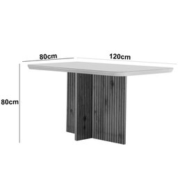 Sala de Jantar Mesa Olímpia 120CM MDF Canto Copo com 4 Cadeiras Carol Moderna - 3