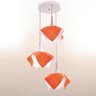 LUSTRE PENDENTE TRIPLO COLOR - LARANJA AUREMAR - 1