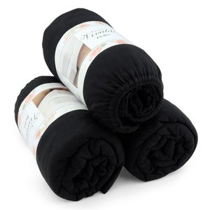 Kit Atacado 3pçs para Revenda Solteiro Saia Fit Box Liso Preto Sul Brasil Fit Box Vivaldi