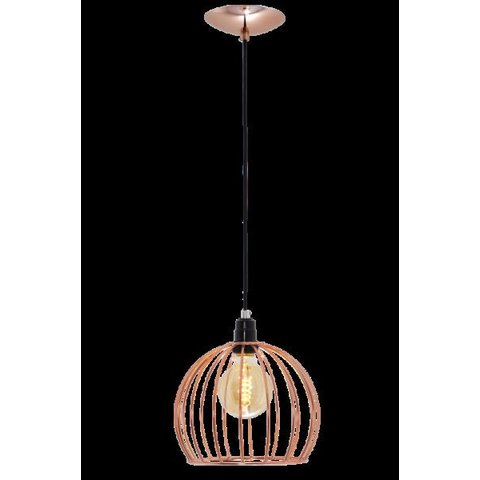 LUSTRE PENDENTE ARAMADO GLOBO 24CM COBRE AUREMAR