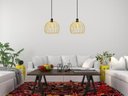 Ver imagem 2 de LUSTRE PENDENTE ARAMADO GLOBO 24CM DOURADO AUREMAR
