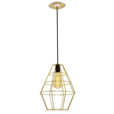Lustre Pendente Aramado Balao 24Cm Dourado Auremar