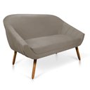 Ver mais imagens de Kit 01 Namoradeira 02 Lugares e 01 Poltrona Giovana Suede Marrom Rato Castanho
