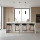 Ver imagem 1 de Conjunto 4 Banquetas Minimalista Alta com Base de Aço Toledo Fratini