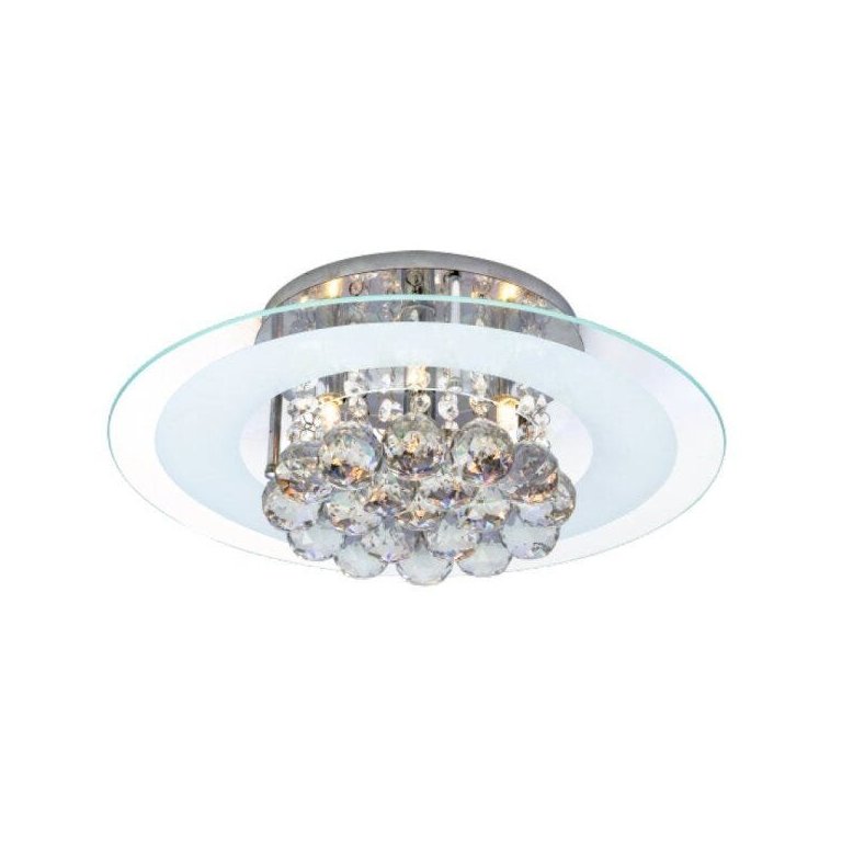Luminária/plafon Sobrepor Redondo Cristal Roma Branco 40cm G9