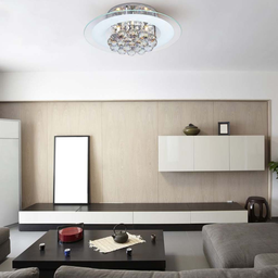 Luminária/plafon Sobrepor Redondo Cristal Roma Branco 40cm G9 - 2