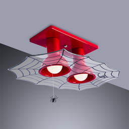 Lustre/plafon Duplo Infantil Homem Aranha Teia Luminária Super Herói Quarto de Menino - Startec - 2
