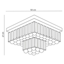 Ver imagem 3 de Plafon Sobrepor Quadrado Cristal Legítimo Cake 50cm G9 Startec Design Moderno Quarto/sala