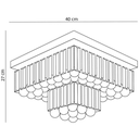Ver imagem 3 de Plafon Sobrepor Quadrado Cristal Legítimo Cake 40cm G9 Startec Design Moderno Quarto/Sala