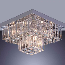 Plafon Sobrepor Quadrado Cristal Legítimo Cake 40cm G9 Startec Design Moderno Quarto/Sala - 2 Plafon Sobrepor Quadrado Cristal Legítimo Cake 40cm G9 Startec Design Moderno Quarto/Sala - 2