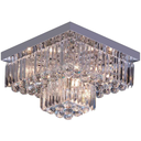 Ver imagem 1 de Plafon Sobrepor Quadrado Cristal Legítimo Cake 40cm G9 Startec Design Moderno Quarto/Sala