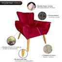 Ver imagem 2 de Poltrona Decorativa Opala Suede Vermelho para Estética Manicure - Borsuk