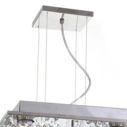 Pendente Eugene - Lâmpadas Gu10 - Em Aço Inox E Cristal Importado - 90x38 cm - 2