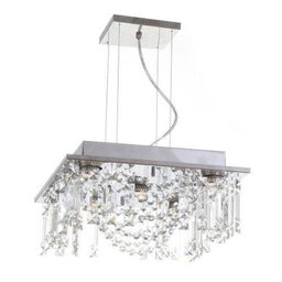 Pendente Eugene - Lâmpadas Gu10 - Em Aço Inox E Cristal Importado - 90x38 cm - 1