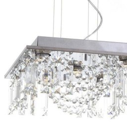 Pendente Eugene - Lâmpadas Gu10 - Em Aço Inox E Cristal Importado - 90x38 cm - 3