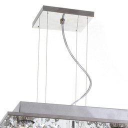 Pendente Eugene - Lâmpadas Gu10 - Em Aço Inox E Cristal Importado - 90x38 cm - 4