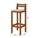 Ver imagem 4 de Kit 3 Banquetas em Madeira Maciça Ibiza Balcão 98 Cm com Encosto - Malbec Assento Off White