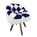 Ver imagem 2 de Poltrona Paloma Escritório Sala Giratória Madeira Suede Branco e Suede Azul Marinho - Dominic Decor