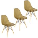 Ver imagem 1 de Kit 3 Cadeiras Charles Eames Cristal Eiffel Wood Designer Transparente