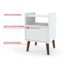 Ver imagem 4 de Mesa de Cabeceira Retrô com Pés Palito de Madeira Gabriela:branco