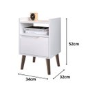 Ver imagem 5 de Mesa de Cabeceira Retrô com Pés Palito de Madeira Gabriela:branco