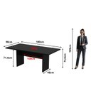 Ver imagem 3 de Mesa de Reunião para Escritório Retangular 6 Lugares 180x90cm ME4203 Preto Tecnomobili