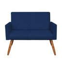 Ver imagem 4 de Kit Poltrona e Namoradeira Nina Suede Azul Marinho