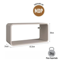 Ver imagem 6 de Prateleira Suspensa Nicho Duplo Linha Curve CV009BDBD 62cm Bege Dunas - Completa Móveis