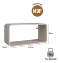 Ver imagem 6 de Prateleira Suspensa Nicho Duplo Linha Curve CV009BDBD 62cm Bege Dunas - Completa Móveis