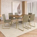 Ver imagem 4 de Conjunto Sala de Jantar 6 Cadeiras Ilia Carraro Carvalho Dourado