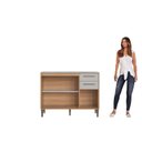 Ver imagem 5 de Balcão para Cozinha 120cm com Tampo 3 Portas 2 Gavetas Jade Marrom/Freijó/Arenas