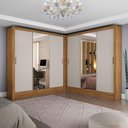 Ver imagem 1 de Closet Casal Duplo Dubai 6 Portas Plus 6 Gavetas Cinamomo com Off White