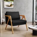 Ver imagem 2 de Kit 04 Poltrona Decorativa Para Sala Pietra Estrutura De Madeira L02 Corano Preto - Lyam Decor