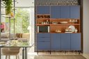 Ver imagem 2 de Cozinha Viena 7 Portas 3 Gaveteiros C/ Espaço para Microondas e Vinhos - Jequitiba/azul Lord