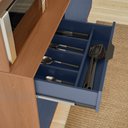 Ver imagem 4 de Cozinha Viena 7 Portas 3 Gaveteiros C/ Espaço para Microondas e Vinhos - Jequitiba/azul Lord