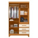 Ver imagem 4 de Guarda Roupa Fusion Solteiro 6 Portas Cinamomo/off White - Abz