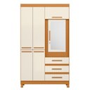 Ver imagem 3 de Guarda Roupa Fusion Solteiro 6 Portas Cinamomo/off White - Abz
