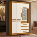 Ver imagem 2 de Guarda Roupa Fusion Solteiro 6 Portas Cinamomo/off White - Abz