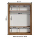 Ver imagem 5 de Guarda-roupa Solteiro 2 Portas Rustic/Cinza