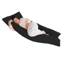 Ver imagem 1 de Travesseiro de Corpo Gigante 190x80cm Com 2 Capas De Algodão - Preto