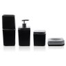 Conjunto para Banheiro Acrílico Pétala Preto e Prata ou - 1