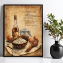 Ver imagem 1 de Quadro para Cozinha Vintage - Ingredientes 24x18cm:moldura Preta