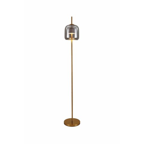 Luminária de Piso Led 12w 3000k Bronze com Vidro Fumê – 1200 Lúmens