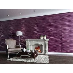 Revestimento Parede Alto Relevo Painel 3d Ondas M2 4 Placas - 3