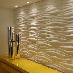Revestimento Parede Alto Relevo Painel 3d Ondas M2 4 Placas - 1