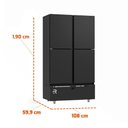 Ver imagem 2 de Mini Câmara 4 Portas Resfriados 744l Preto 0 a 7ºc Ar Forçado Motor Inferior Mcr4pp - Refrimate