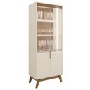 Ver imagem 7 de Cristaleira Portas de Vidro 80cm Cannes Off White/Amendoa Z30 - Mpozenato