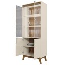Ver imagem 5 de Cristaleira Portas de Vidro 80cm Cannes Off White/Amendoa Z30 - Mpozenato