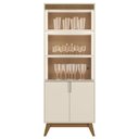 Ver imagem 6 de Cristaleira Portas de Vidro 80cm Cannes Off White/Amendoa Z30 - Mpozenato
